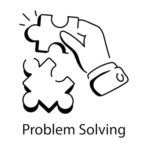 a drawing of a problem being a puzzle