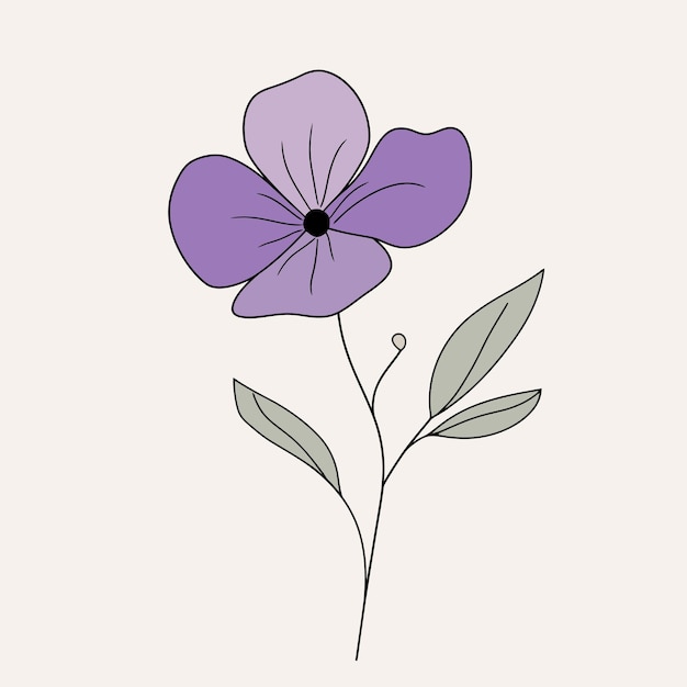 a drawing of purple flowers with a purple center