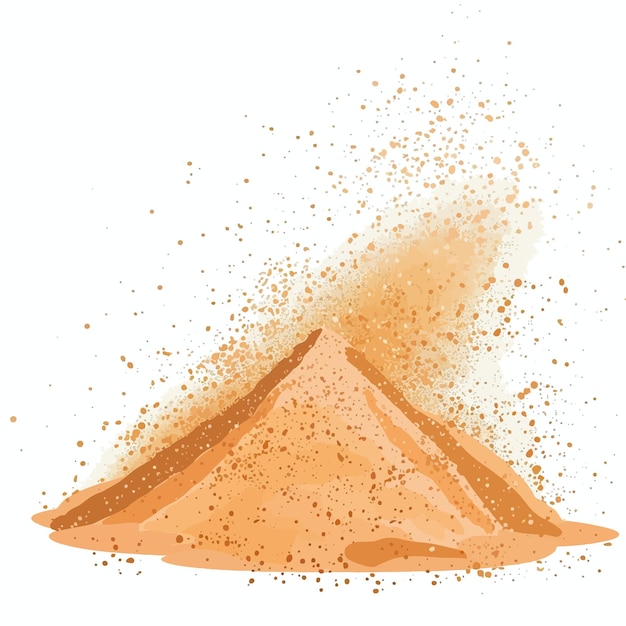 Vector a drawing of a pyramid with a piece of orange dust