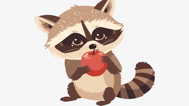 a drawing of a raccoon holding a red ball