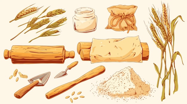 a drawing of a recipe for bread and spices