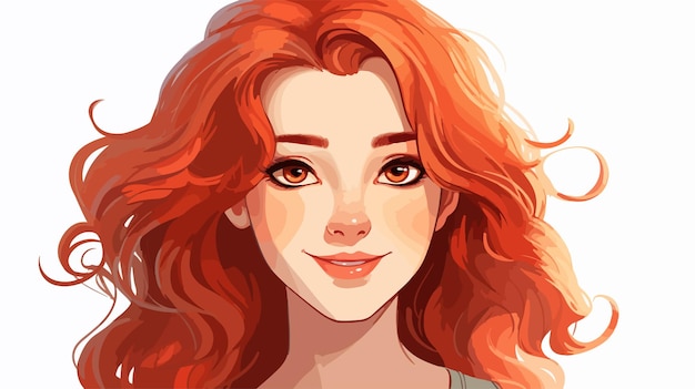 a drawing of a red haired girl with red hair