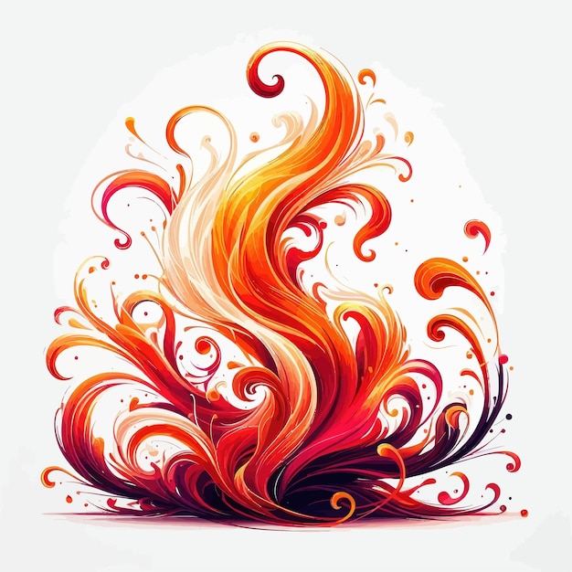 a drawing of a red and orange swirl with the word quot fire quot on it