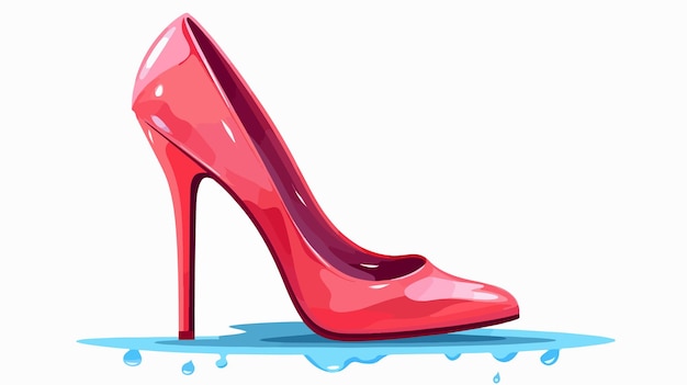 Vector a drawing of a red shoe with water drops on it