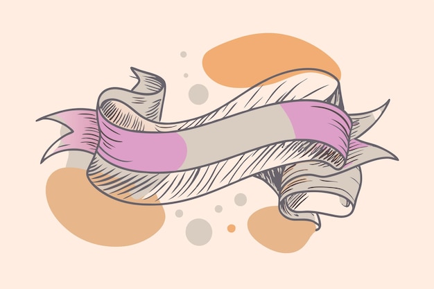 Vector a drawing of a ribbon with a ribbon on it