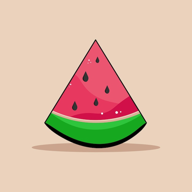 Drawing of a ripe vegetarian ripe watermelon in vector format