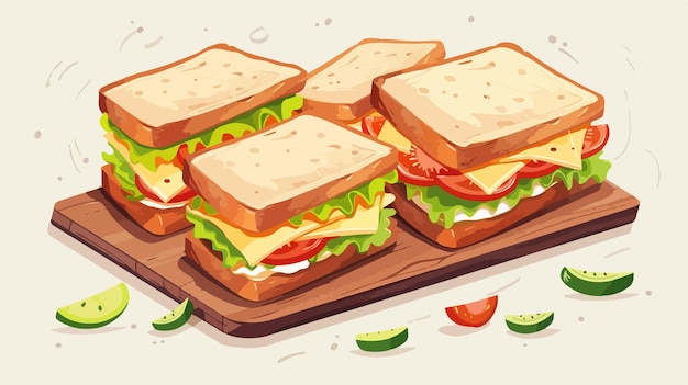 a drawing of a sandwich with a picture of a sandwich on it