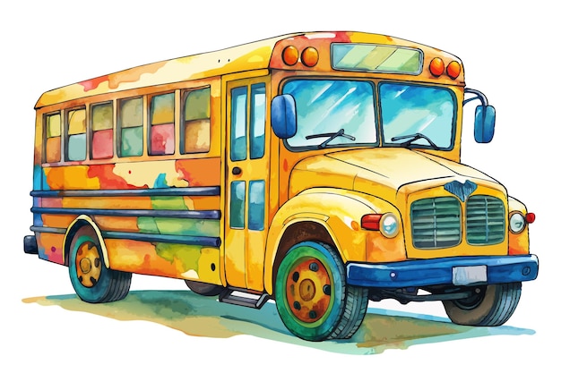 a drawing of a school bus with the word the word on it