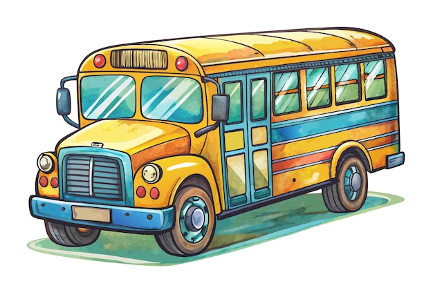 a drawing of a school bus with the word the word on it