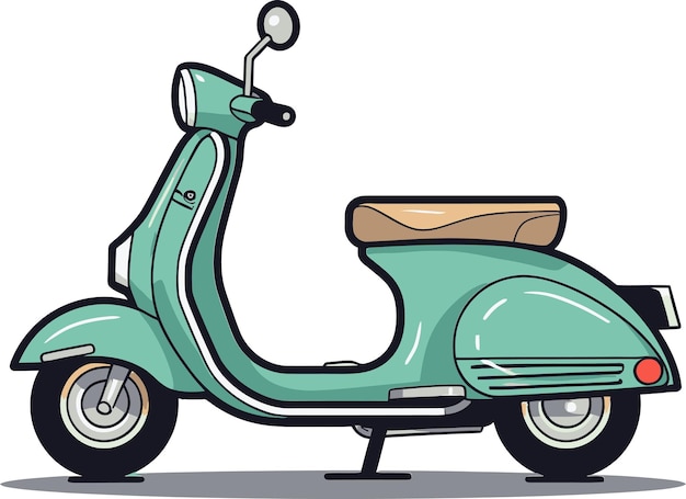 a drawing of a scooter with a scooter on the front