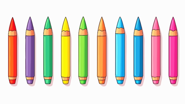 drawing of a set of colored pencils with different colors