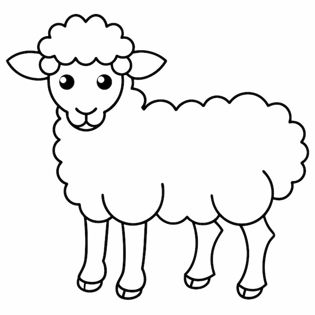 Vector a drawing of a sheep with a white background