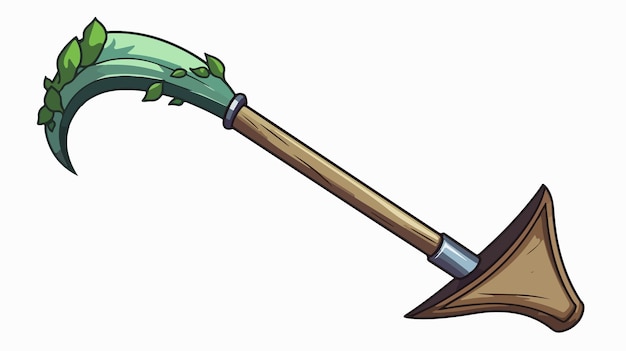 a drawing of a shovel with a green shovel