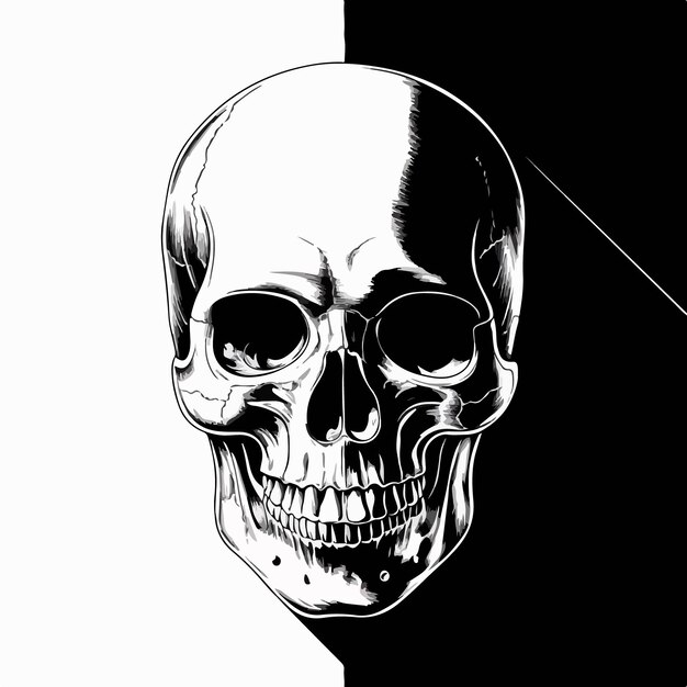 Vector a drawing of a skull vector art ilustration design