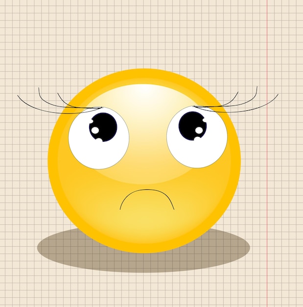 Drawing smiley character vector isolated yellow