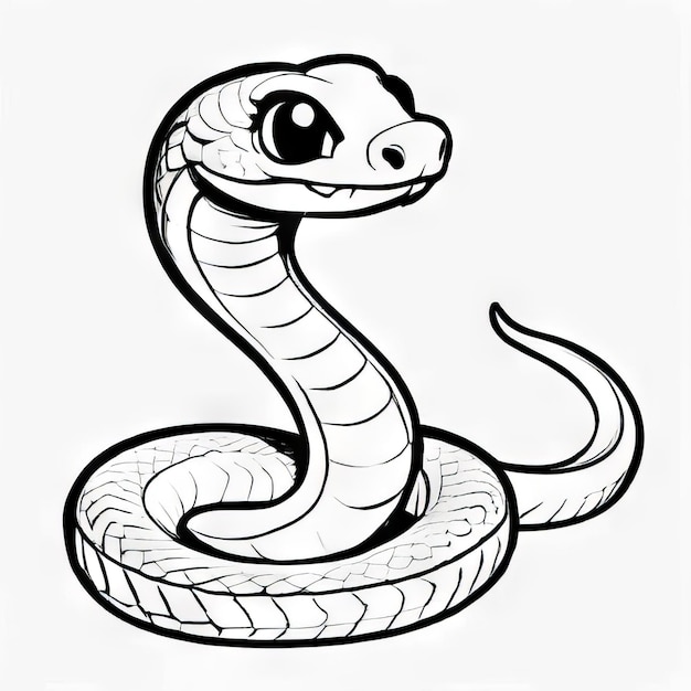 Vector a drawing of a snake with a black outline