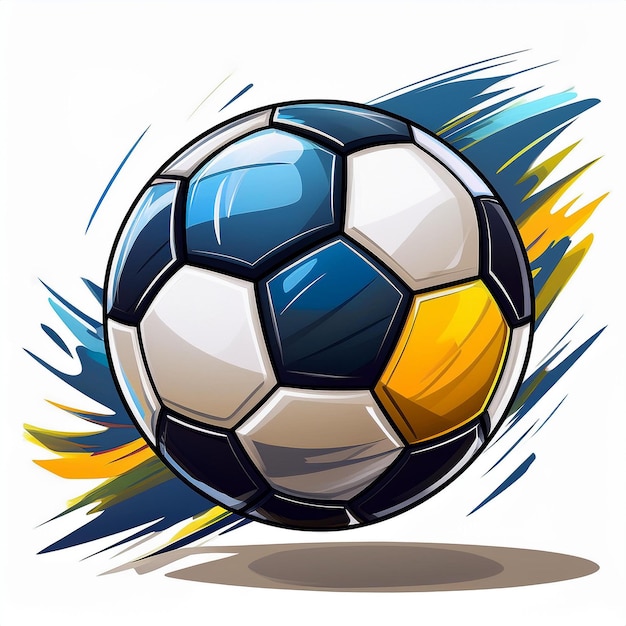 a drawing of a soccer ball with the word soccer on it