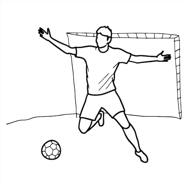 a drawing of a soccer player with the word goalie on it