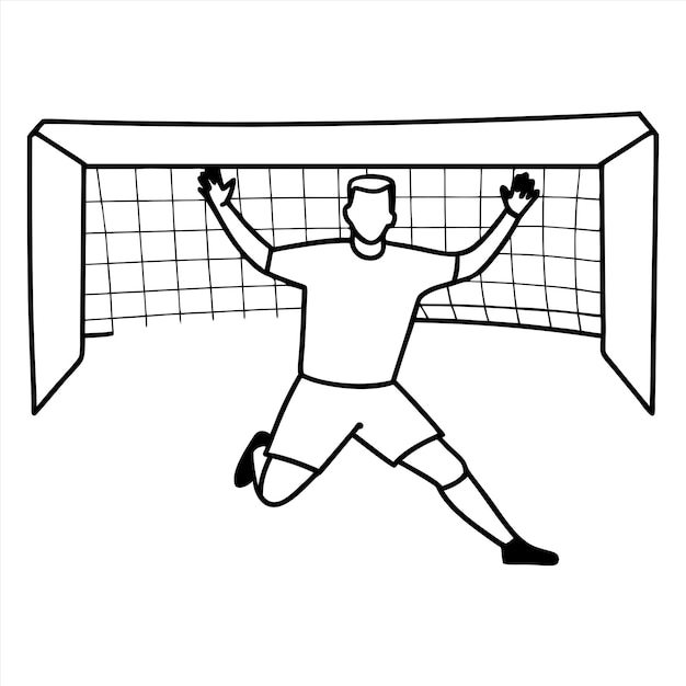 Vector a drawing of a soccer player with the word goalie on it