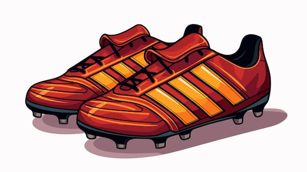 Vector a drawing of a soccer shoe with orange stripes