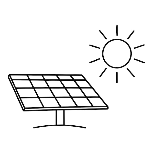 a drawing of a solar panel with a sun on it