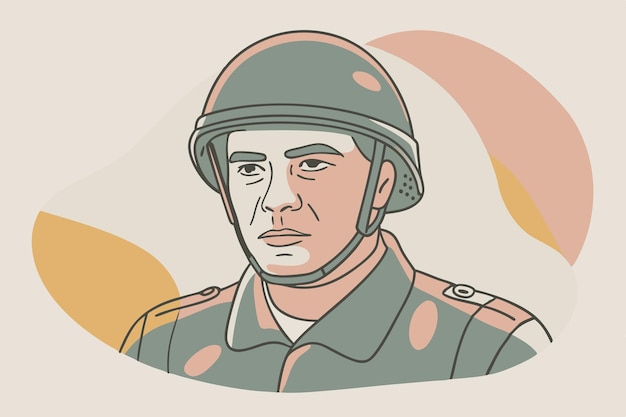 a drawing of a soldier with a picture of a soldier on it