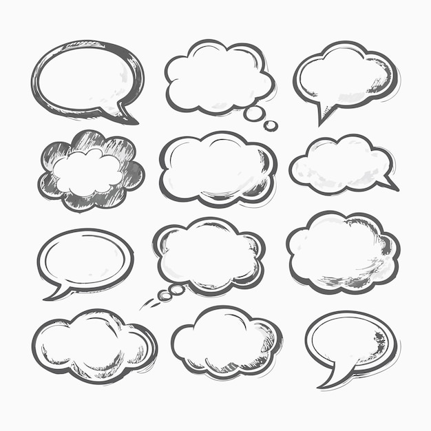 Vector a drawing of a speech bubbles with a speech bubble above it