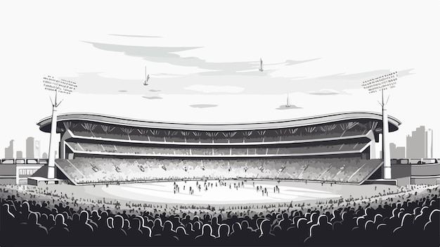 Vector a drawing of a stadium with a view of the stadium in the background