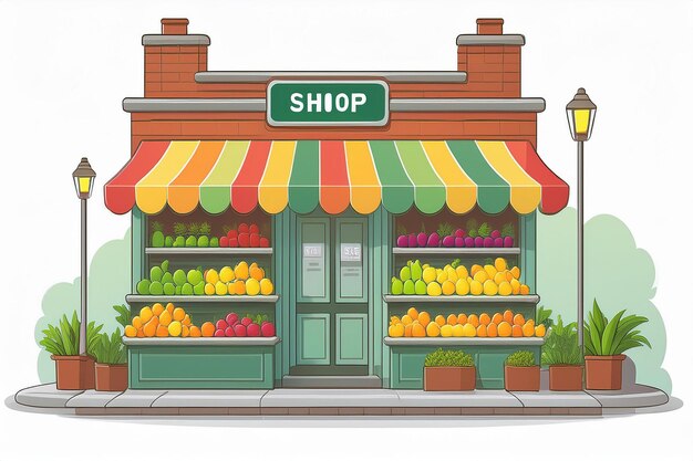 Vector a drawing of a store with a sign that says quot shipping containers quot