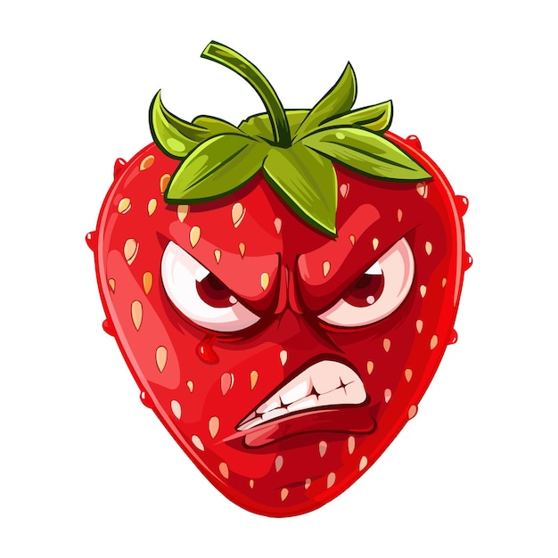 a drawing of a strawberry with a face drawn on it