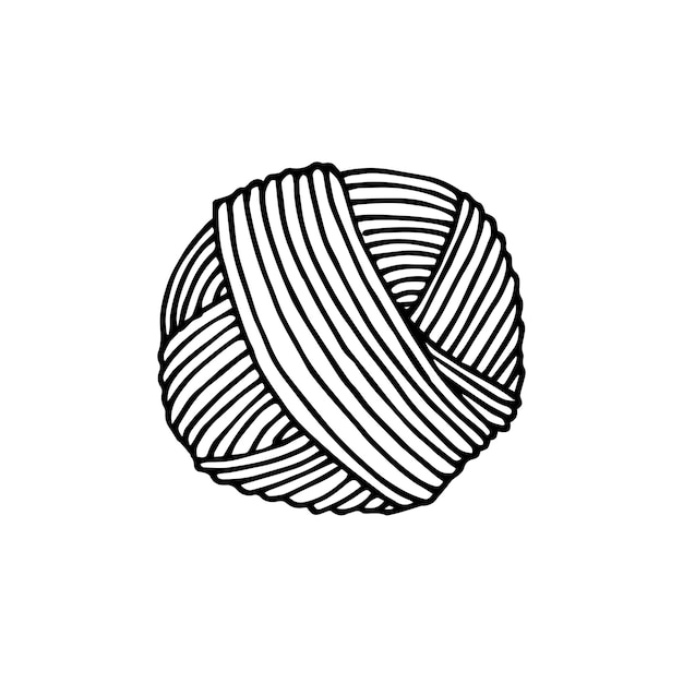 drawing in the style of doodle a skein of yarn for knitting simple drawing of a ball of thread