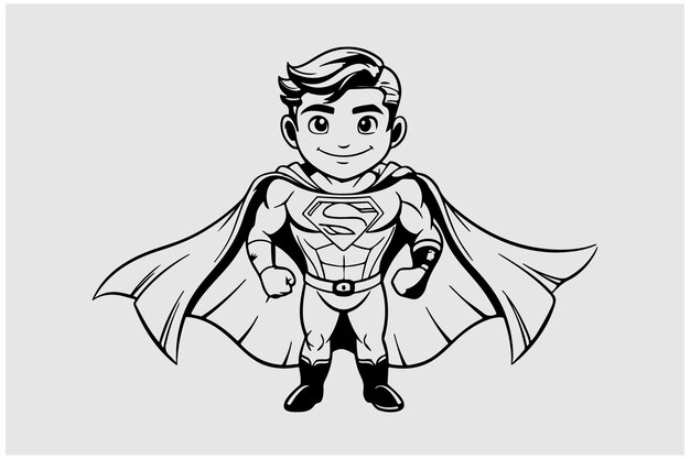 Vector a drawing of a superman with the word superman on it