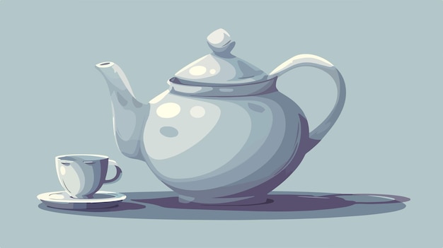 Vector a drawing of a teapot and a teapot