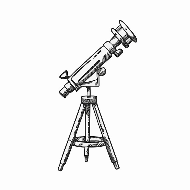 a drawing of a telescope with a telescope on it