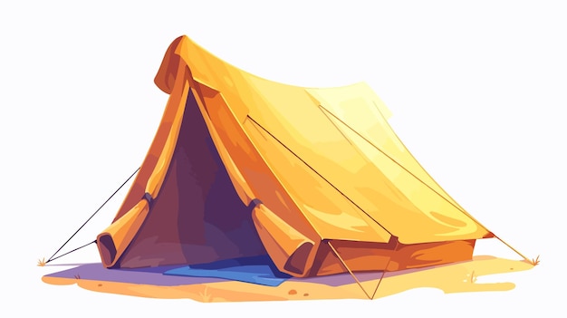 a drawing of a tent with a blue water surface