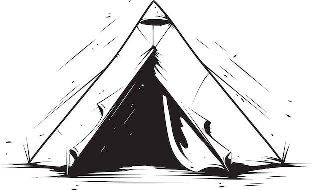 a drawing of a tent with a cross on it