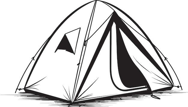 a drawing of a tent with a triangle on it