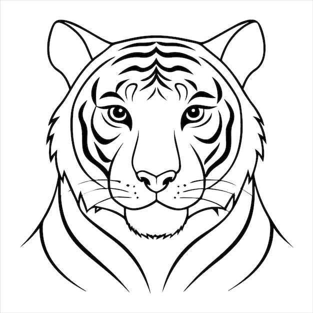 a drawing of a tiger that has a drawing of a tiger on it