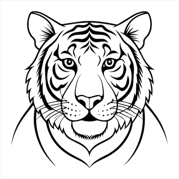 a drawing of a tiger that has a heart on it