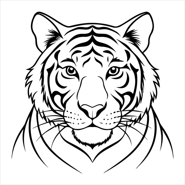 Vector a drawing of a tiger that has a tiger on it