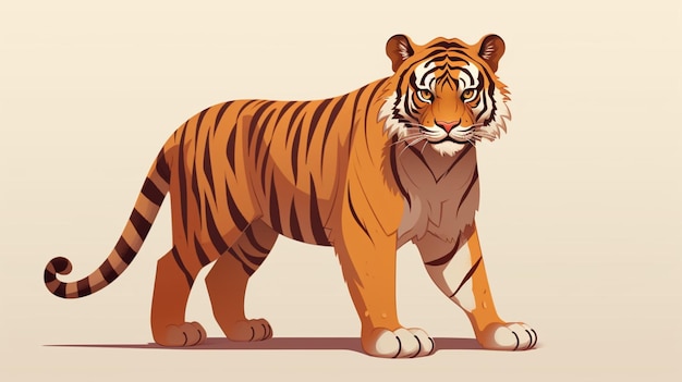 a drawing of a tiger with a red line on its back