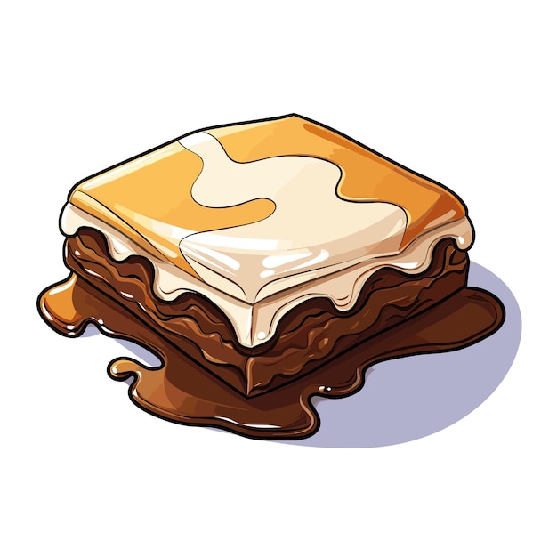 A drawing of a toast with syrup on it