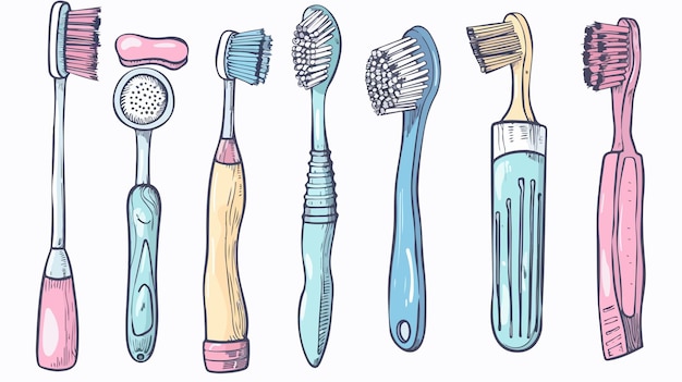 a drawing of toothbrushes and toothpaste