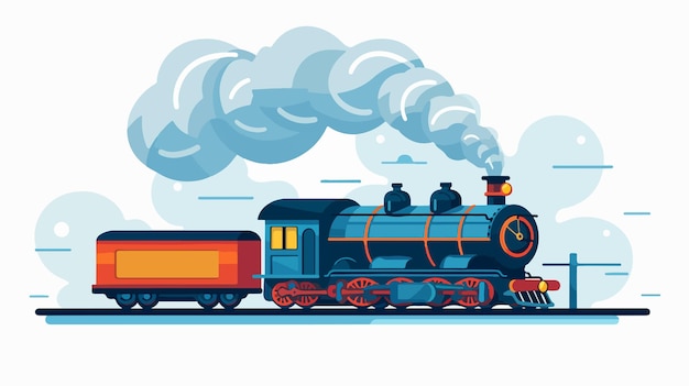 Vector a drawing of a train with smoke coming out of it