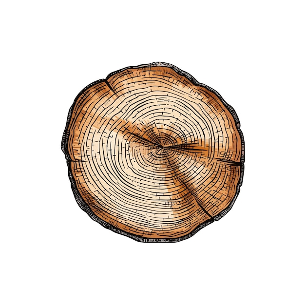 A drawing of a tree stump with rings