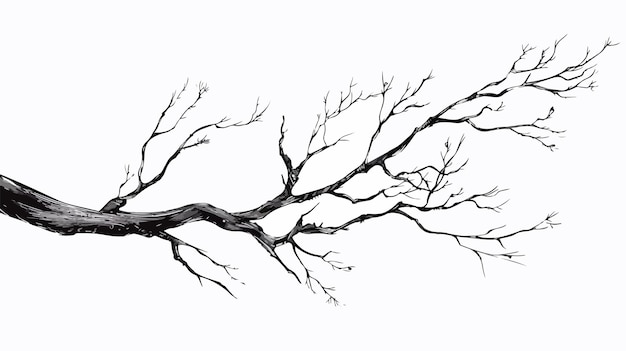 Vector a drawing of a tree with a black and white background