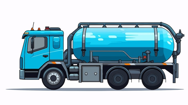 a drawing of a truck with a blue tank on it