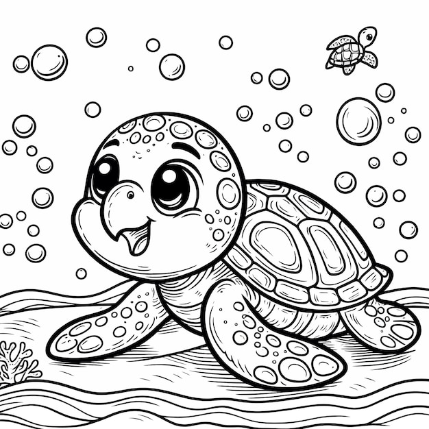 a drawing of a turtle with a turtle on it