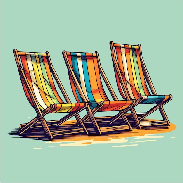 A drawing of two beach chairs on a beach