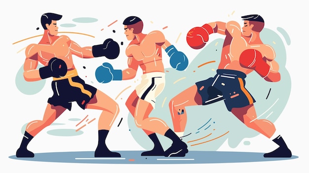 Vector a drawing of two boxers fighting in a boxing ring